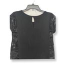 Love Marks Womens Blouse Black Short Sleeve Scoop Neck Stretch Knit Sheer USA S Photo 4