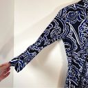 INC NWT  Black Navy White Puff Scroll Long Sleeve Waist Tie Business Casual Dress Photo 2