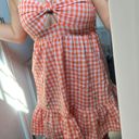 Orange And White Checkered Dress Size XS Photo 1