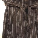 Black Pinstriped Paperbag Waist Pants Size 26 Photo 5