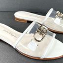 Salvatore Ferragamo  Rhodes Pvc Gancini Logo White Leather Flat Sandals Size US 5 Photo 10