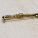 The Bar Vintage Faux Pearl Brooch Pin Gold Tone Victorian Revival Art Deco Photo 6