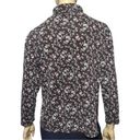 Woolrich  Women’s Size M Vintage Black Red Cream Floral Printed Turtleneck Top Photo 2