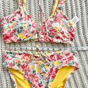 Time & Tru Yellow Floral 2pc bikini set  Photo 3