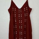 Shyanne  Rust Embroidered Geo Stripe Mini Dress Photo 6