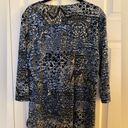 Chico's Easywear by Chico’s Blue and Black Abstract Print Blouse, Chico’s Size 1/Medium Photo 6