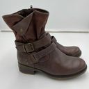 Baretraps  Brown Hailie Leather Textile Fur Lined Side Zip Moto Boots Size 6.5 Photo 3