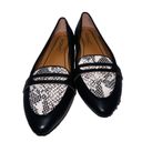 Vionic  Womens 6 Savannah Penny Loafer White/Black Snake Print Leather Cushion Photo 3