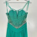 La Femme  Stunning Beaded Strapless Mesh & Jersey Gown in Spearmint Size US 4 Photo 5