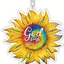 Petal New Sunflower Bag Charm Keychain "God Says You Are" each  has an attribute Photo 1