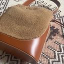 STAUD NWT  Women's Brown Tan Cinch Bucket Bag Leather Fleece Shearling Teddy Photo 7