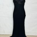 Cache  Silk Gown Dress Women's Size 8 Black Beaded Halter Neck Vintage Photo 0