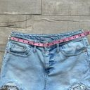 Wild Fable Light Wash High Rise Short Denim Lace Cut Out Festival Retro Shorts 8 Photo 4