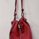 ZARA  Basic Bucket Bag Red Shoulder Bag Purse Y2K Pebble Leather Boho Photo 0