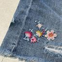 American Eagle  OUTFITTERS Blue Washed Embroidered
Denim Mini Pure Cotton Skirt 8 Photo 6