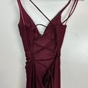 La Femme  Ruched Jersey Gown in Dark Berry Size US 0 Photo 4