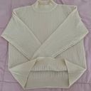 Alfred Dunner Petite Alfred Dunner Vintage Wool Blend Ivory Cottagecore Coastal Cable Knit Turtleneck Sweater, size L Petite  Photo 5