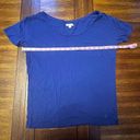 American Eagle Women's Dark Blue Scoop Neck Pocket Short Sleeve T Photo 3