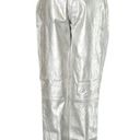 Rag and Bone  Leather Pants 23 NWT Silver Metallic Contemporary Space Dress Event Photo 1