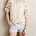 Anthropologie MOTH loose Yarn Knit Cream Blouse Photo 0