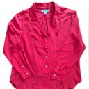 Tommy Bahama  100% Silk Blouse Women’s Medium Red Work Office Holidays Christmas Photo 2