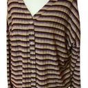 BKE  knit striped button up slouchy top Photo 0