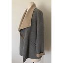 Talbots  Open Front Jacket Two Tone Wool Blend Tan Grey Coat Sz M Photo 4