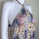 Haptics Yellow & Blue Floral Patchwork High Neck Halter Size 2X Photo 1