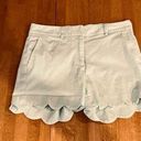 J. McLaughlin  Blue Scalloped Shorts Womens Size  4 Photo 0