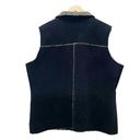 Woolrich  Black Faux Suede Shearling Vest Western Boho Outerwear Women’s Size XL Photo 1