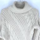 Listicle  Cozy Cable Knit Turtleneck Sweater Pointed Hem Cream S/M Photo 1