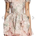 Dolls Kill Floral Jacquard Mini Dress With Lace And Bows And Puff Sleeves Photo 3