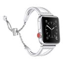 Secbolt Bling Rhinestone Silver Apple Watch Band Photo 2