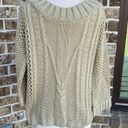 Alya  Francesca Sweater Light Tan Crochet Pullover Womens Fits S M New Photo 8