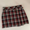 Bongo 90s Y2K  Juniors 16 Red Black Plaid Mini Skirt Front Belt Detail Goth Emo Photo 0