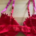 Frederick's of Hollywood Fredrick’s Of Hollywood Red And Pink Floral Ribbon Front Bra Size 36C Photo 6