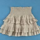 Free The Roses Tan Tiered Smocked Skirt Photo 2