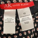 Anne Klein  Silk Black and All-Over Print Midi Maxi Skirt Size 12 Photo 5