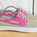 Polo  by Ralph Lauren Lilia Canvas Deck Boat Shoes Tan Pink Size 11 Photo 0