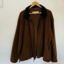 London Fog Vintage  Camel Brown Black Collar Fleece Jacket Coat Warm Minimal Photo 11