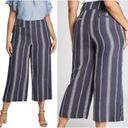 Lane Bryant  NWT The Laney Blue Stripe Crop High Rise Wide Leg Crop Pants Size 22 Photo 1