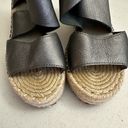 Eileen Fisher  Willow Wedge Espadrille Women’s Size 5.5 Leather Sandals metallic Photo 7