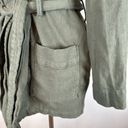 Good American  Womens The Wrap Belted Jacket Size 1 S Small Olive Green Pockets Photo 2