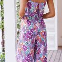 Floral Print Jumpsuit Purple Size XL Photo 2