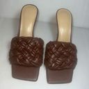 Marc Fisher  Braided Brown Leather Sz 6 1/2 Kitten Heel Sandal Photo 0