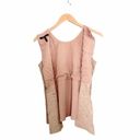 BCBGMAXAZRIA  Revolve Top Faux Suede Sleeveless Tank Tan Women’s Size Small Photo 3