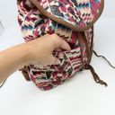 American Eagle  Woven Aztec Backpack Leather Trim Photo 9