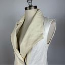 Vince  Linen and Leather Zippered Vest Photo 4