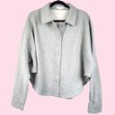 Good American  Fleece Cropped Shirt Jacket Shacket Grey Cotton Size 5/6 (2XL-3XL) Photo 15