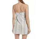 Haute Hippie  Gray Stripe Short Cotton Slip Beach Minimalist Dress W-632 Sz S Photo 2